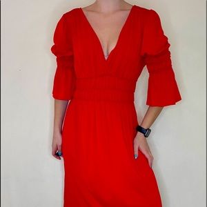 RED BOHO DRESS